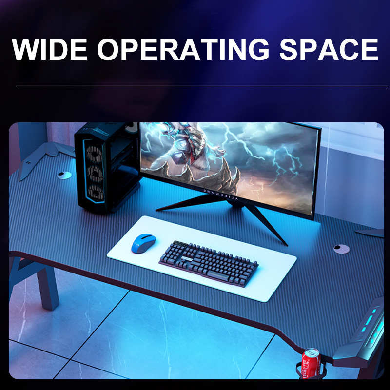 Wholesale Gaming PC Desk Custom Computer Racing Table RGB LED Lights Gaming Table for silla de escritorio gamer