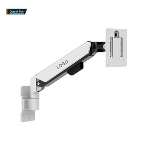 Charmount Best Popular Office Furniture Flexible Lcd PC Swing Arm Monitor Bracket White Monitor Wall Mount