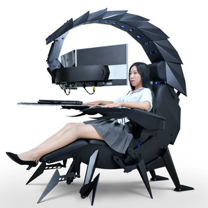 Ergonomic Scorpion Chair Cockpit Zero Gravity Office Comfortable Chair Gaming Workstation Recliner for upto 5 Monitors