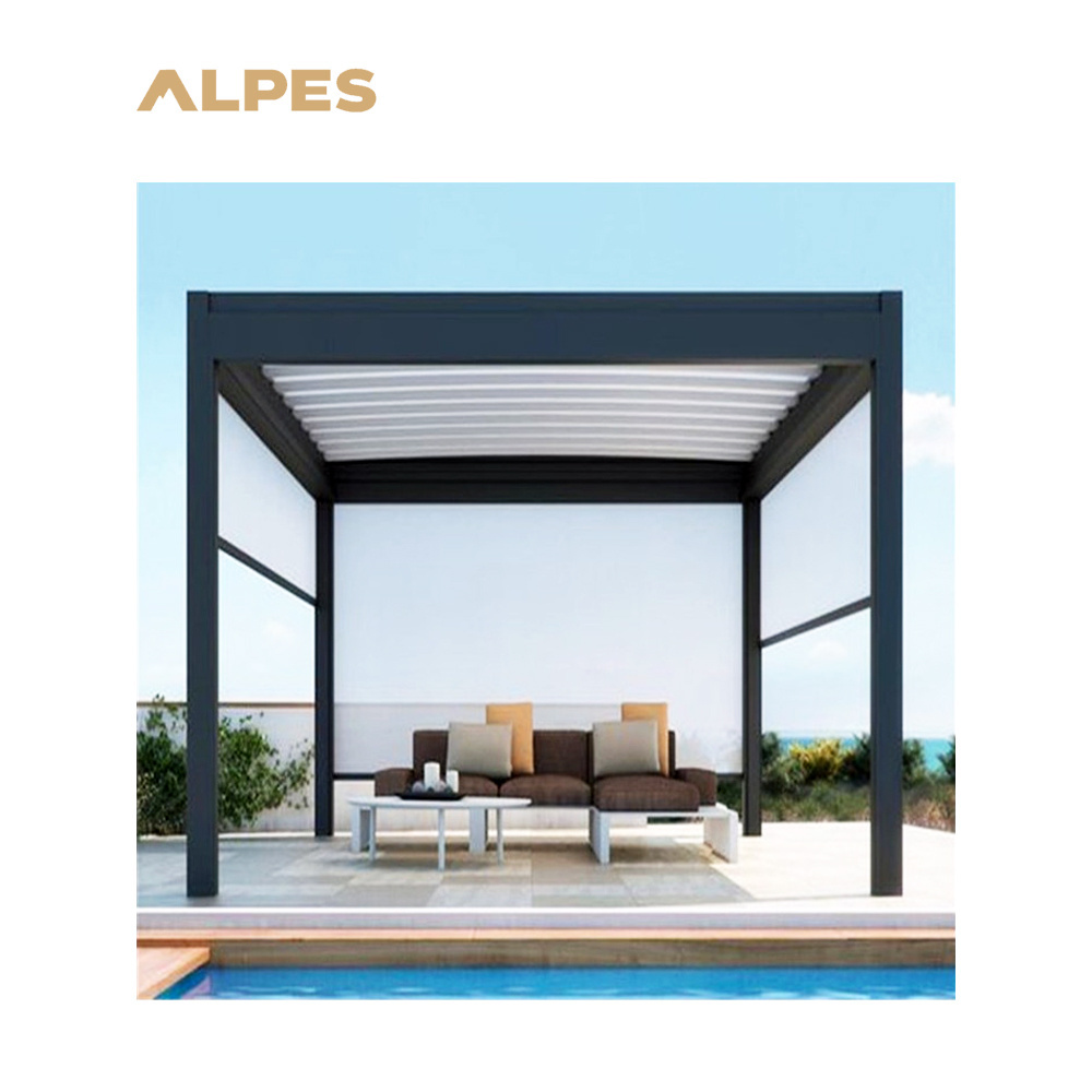 Aluminum Motorized Louver Pergola Roof Covers Waterproof Features Used for Sale