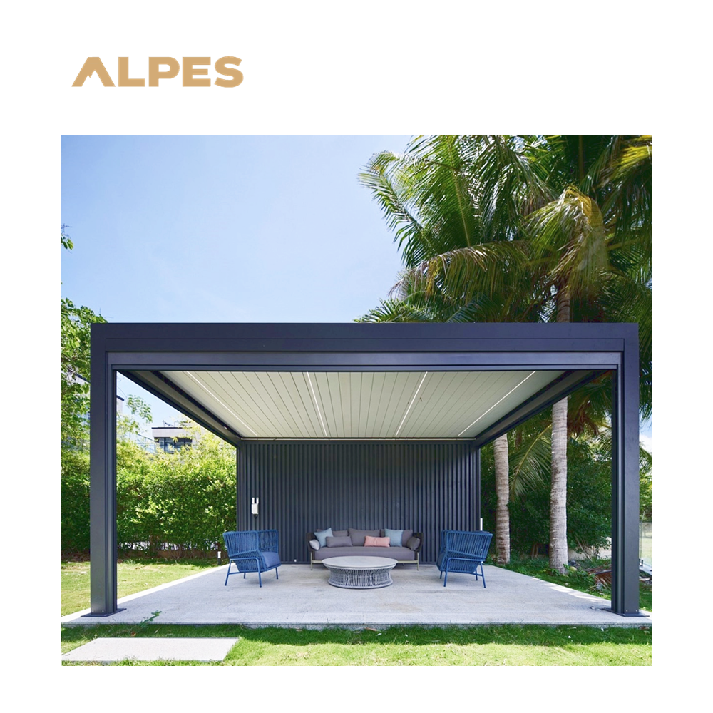 Aluminum Motorized Louver Pergola Roof Covers Waterproof Features Used for Sale