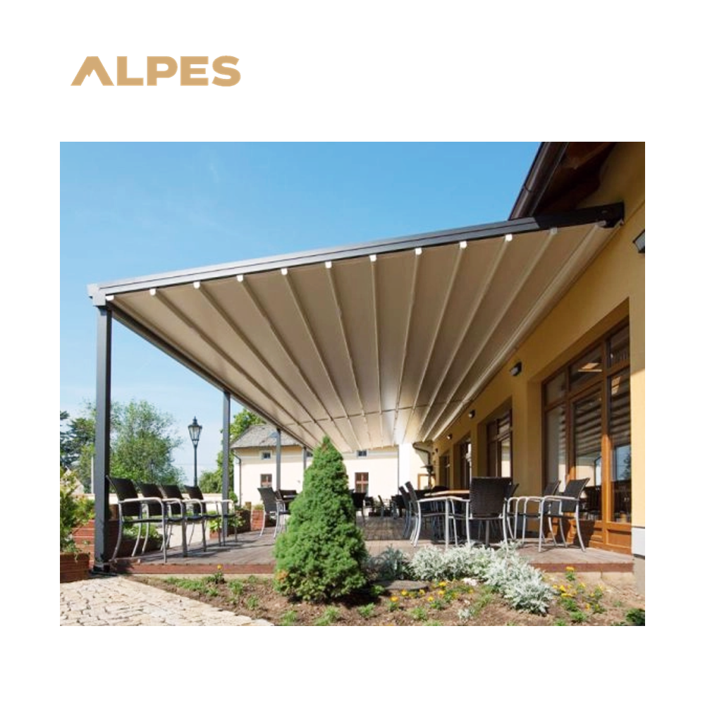 ALPES Fully Automatic Retractable Sliding Folding Outdoor Pergola Waterproof Aluminum Terrace Roof for Arbours Arches & Bridges