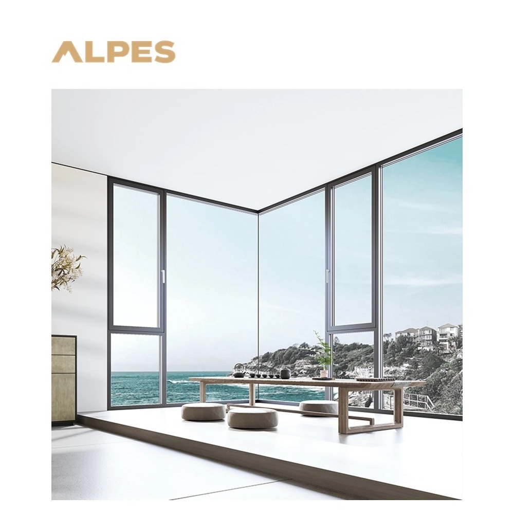 ALPES RHINE Aluminum Glass Sliding Casement Windows Simple Design Fenetre