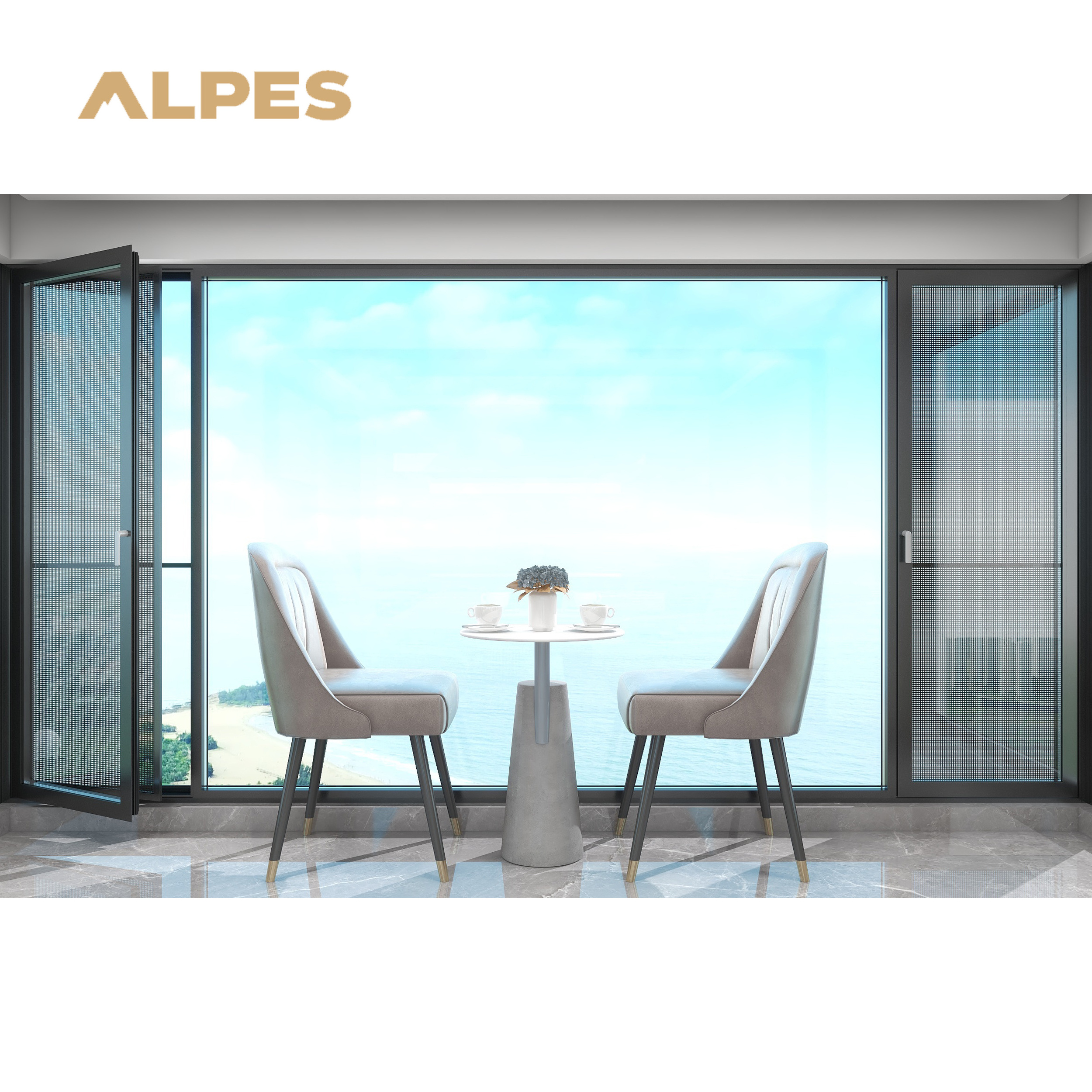 ALPES Thermal Break Aluminum Windows Double Glazing French Window Triple Glazed Casement House Windows