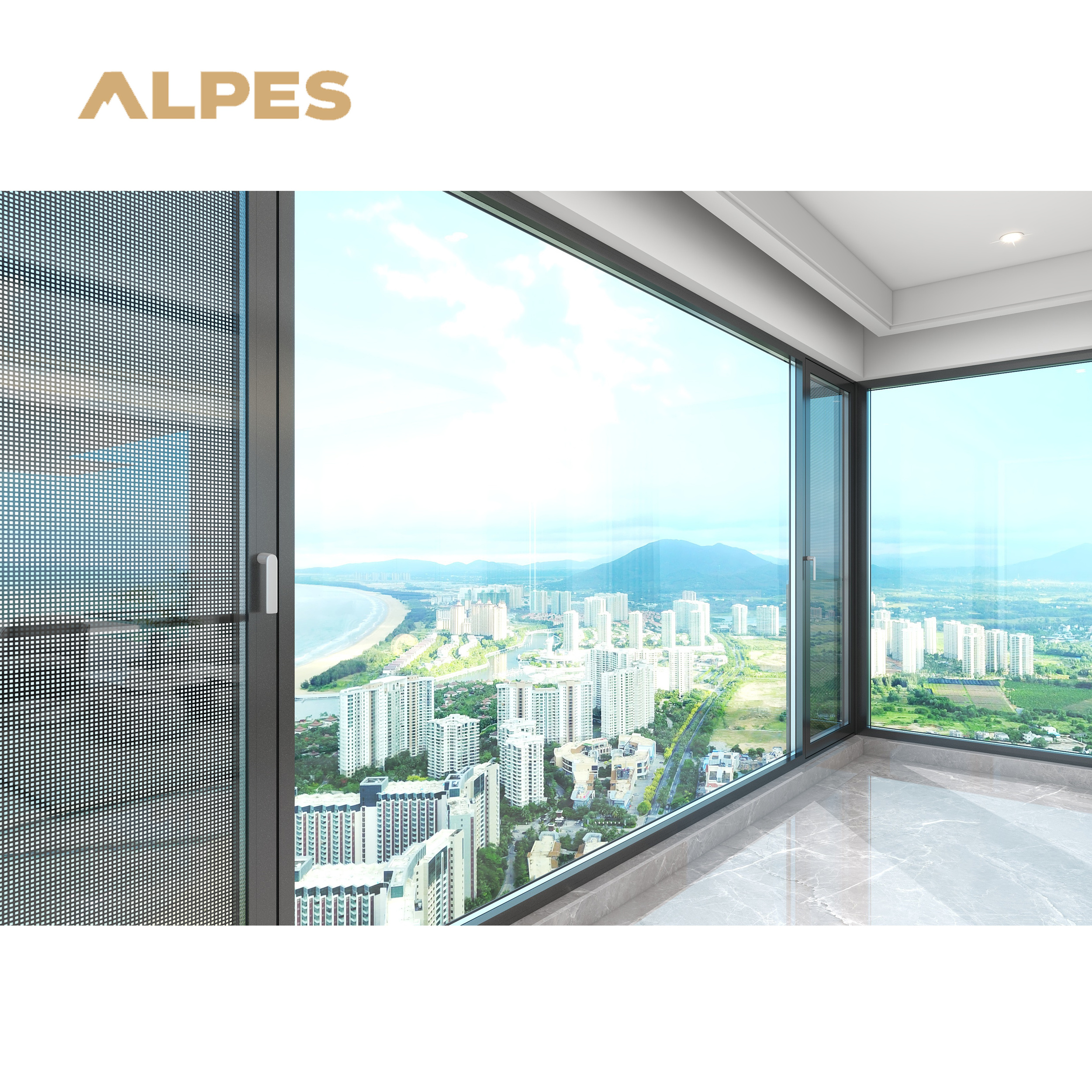 ALPES Thermal Break Aluminum Windows Double Glazing French Window Triple Glazed Casement House Windows