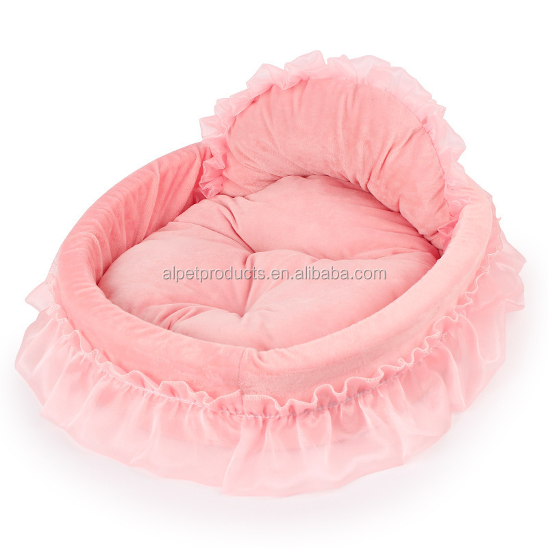 Newest Fashion Puppy Dog Bed Princess Style Pink Lace Warm Luxury Dog Bed