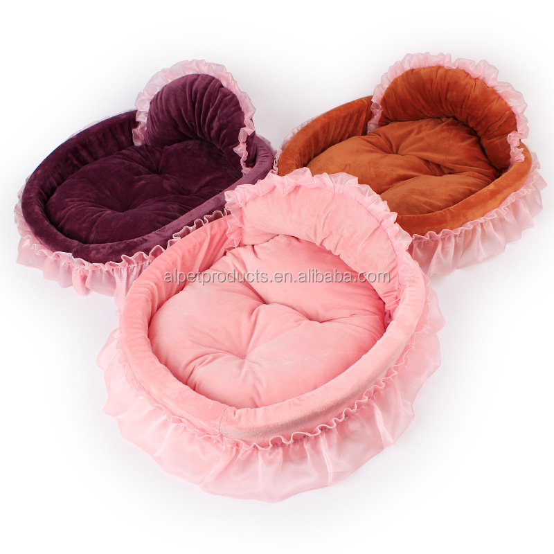 Newest Fashion Puppy Dog Bed Princess Style Pink Lace Warm Luxury Dog Bed