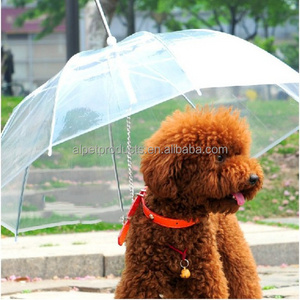 Transparent Waterproof Mini Pet Dog Cat Raincoat Umbrella With Leash