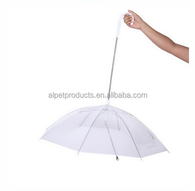 Transparent Waterproof Mini Pet Dog Cat Raincoat Umbrella With Leash