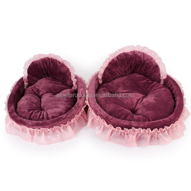 Newest Fashion Puppy Dog Bed Princess Style Pink Lace Warm Luxury Dog Bed