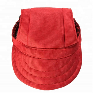 Hot Selling Pet Sun Hat Dog Canvas Visor Cap with Ear Holes and Adjustable Chin Strap for Pets