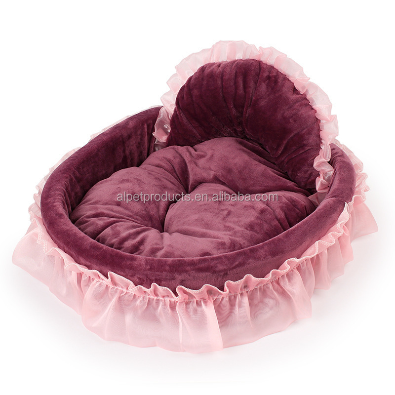 Newest Fashion Puppy Dog Bed Princess Style Pink Lace Warm Luxury Dog Bed