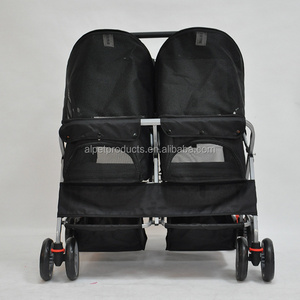 Hot Sale Double Stroller Oxford Breathable Twin Pet Stroller for Dogs and Cats