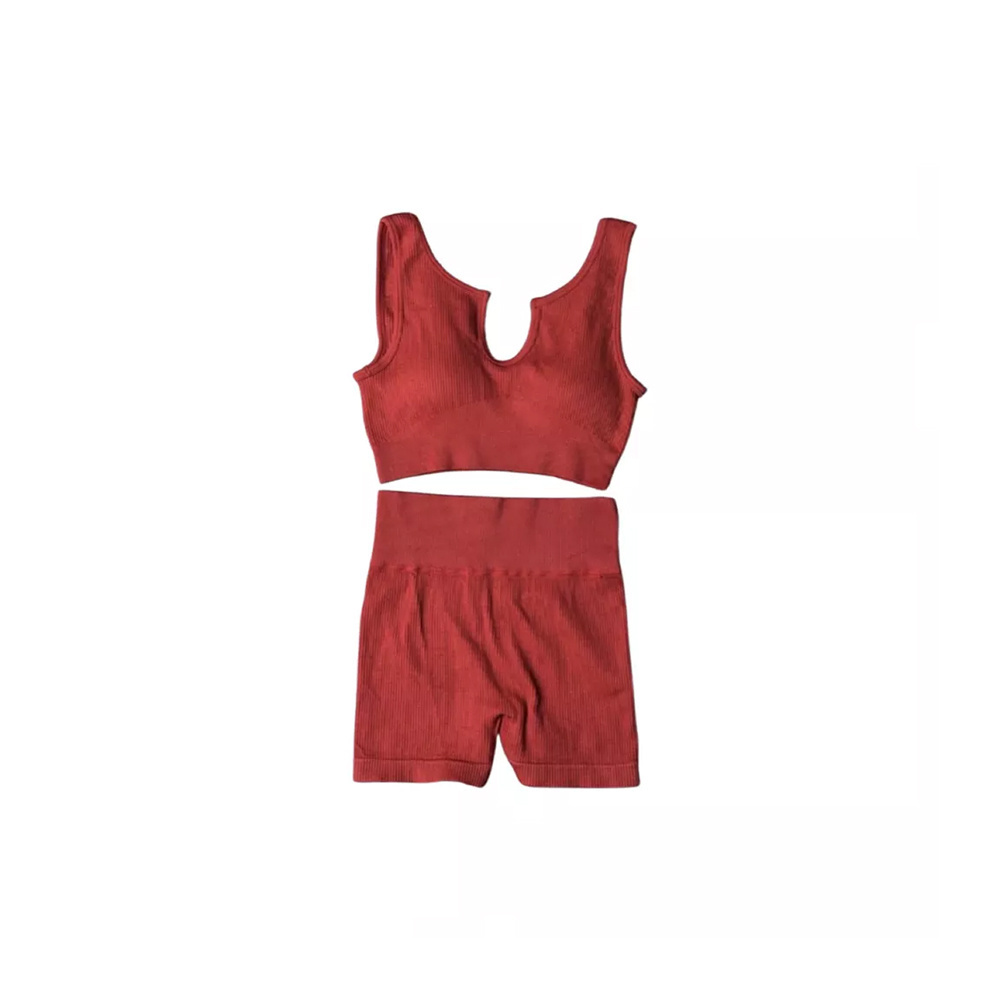 Alpha C Apparel Unique Design Premium Quality Hot Selling Wholesale Solid Color Red Seamless Women Sport Set Active Wear