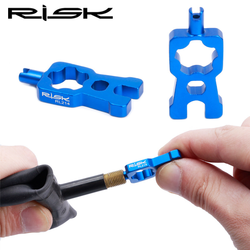 RISK 4 IN 1 Bike Valve Tools Wrench MTB Road Bicycle Valve Removal Installation Tool Portable Presta Valve Core Repair Tools