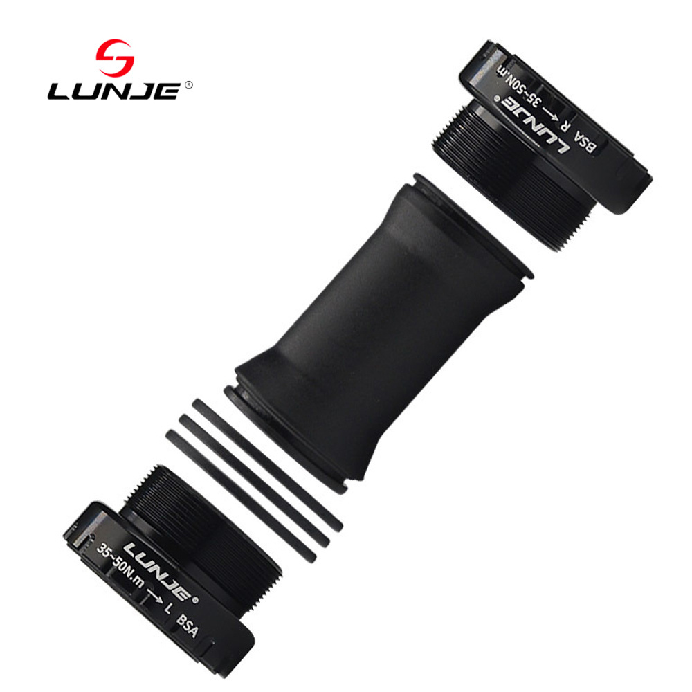 LUNJE Bicycle Bottom Bracket Aluminum Alloy Waterproof Taper Axle Mountain Road Bike Crankset Bearings Cycling Axis Parts