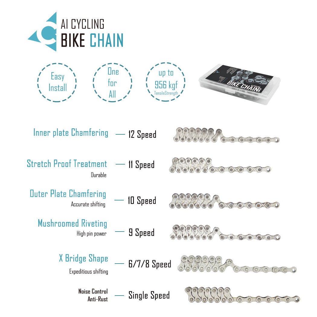 Mountain Bicycle Road Bike Chain Single Speed bike chain 116 links For Shimano Campagnolo and SRAM