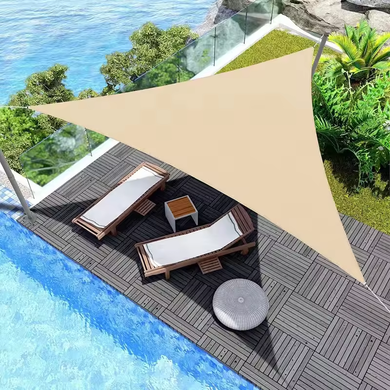 beach large canvas coconut coir sun car parking heavy duty triangle sail coconut fiber shade sail net fabric roller hdpe canopy