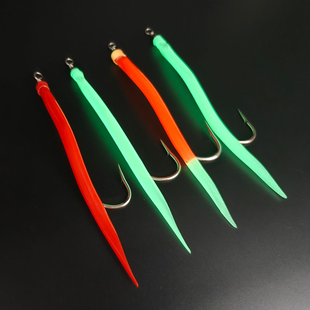 Alpha Glow Rubber Eel Soft Tube Fishing Hooks 10# Eel Fishing Hook