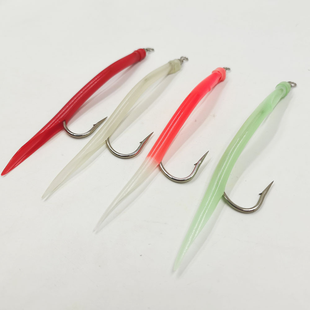 Alpha Glow Fishing Eel Hooks Soft Rubber Tube Fishing Hooks 10# Eel Fishing Hook