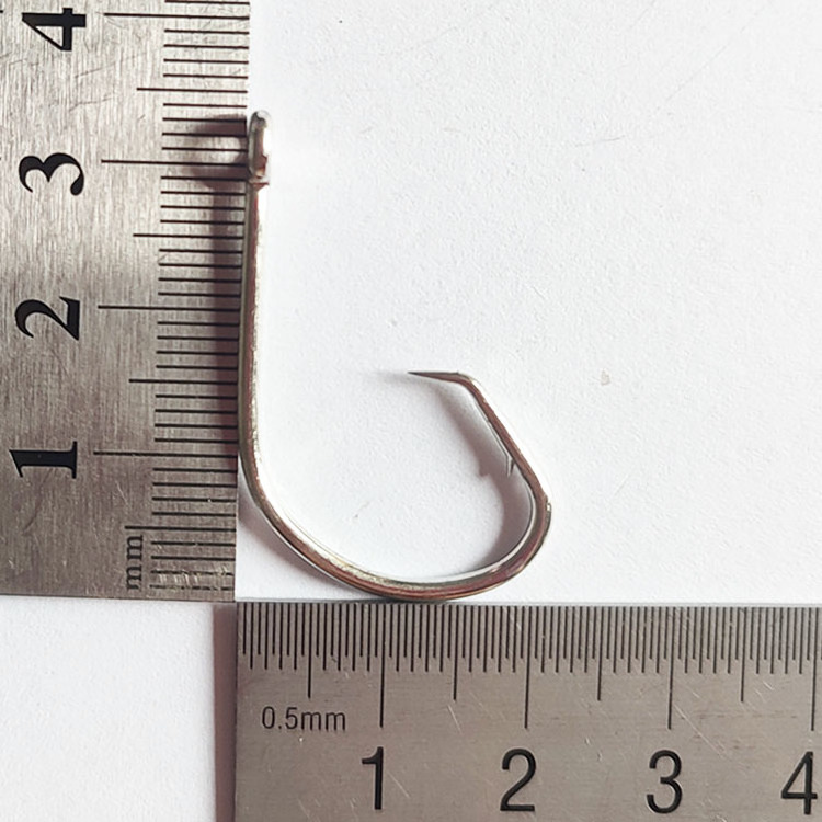 Alpha Wholesale Chemically Sharpened High Carbon Hooks 4/0 Single Nickel Recurve Fish Hook Fishing