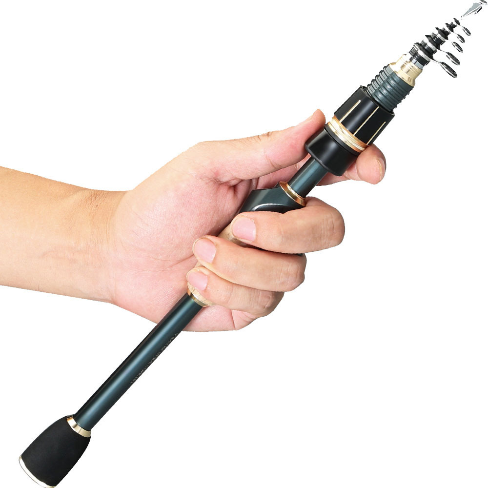 Alpha Pesca Portable Mini Travel Fishing Rod Telescopic Multi Section 1.8m 2.1m Fishing Rod Carbon Fiber