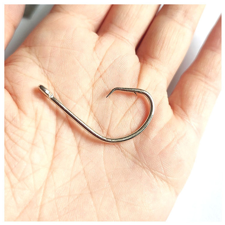 Alpha Wholesale Chemically Sharpened High Carbon Hooks 4/0 Single Nickel Recurve Fish Hook Fishing