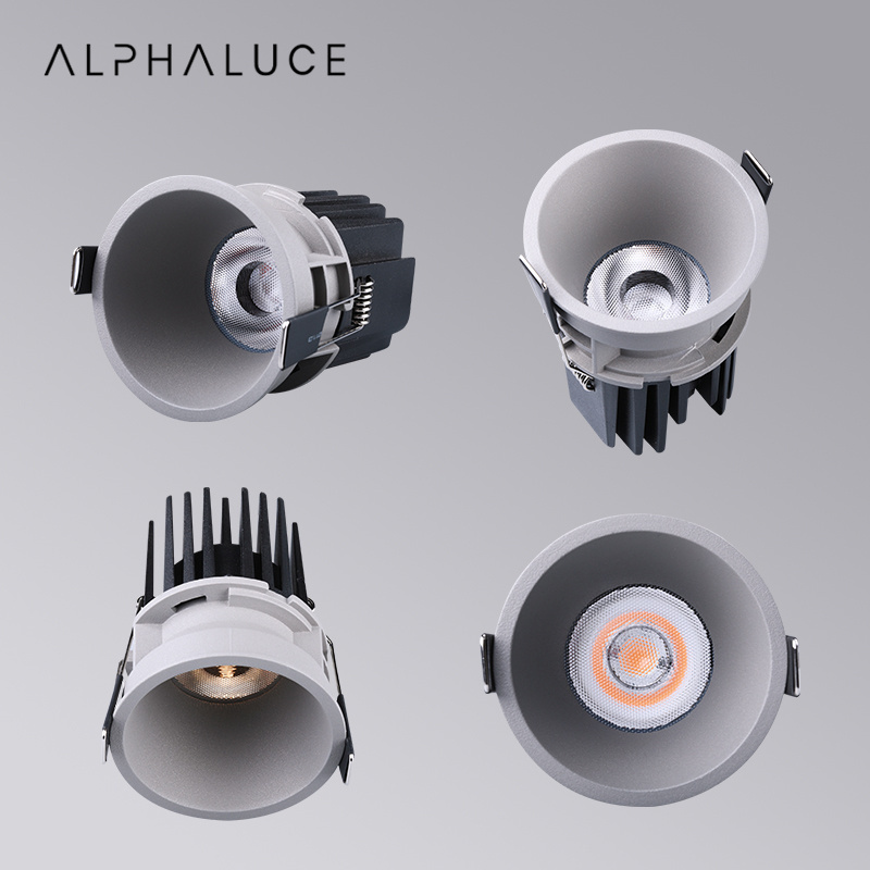 Alpha Hotel Project Antiglair Cob Lighting Round Recess Adjustable Ip54 Downlight Led