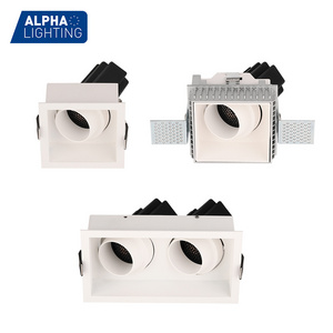 Alpha Lighting Adjustable Recess Downlight Spotlight Square Housing Holder Frame Led Model Bulbs Gu10 Anti Glare