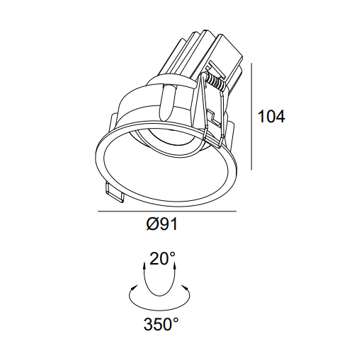 Indoor Home Office Bathroom Ip54 7W 10W Ceiling Adjustable Downlight Recessed Ceiling Light