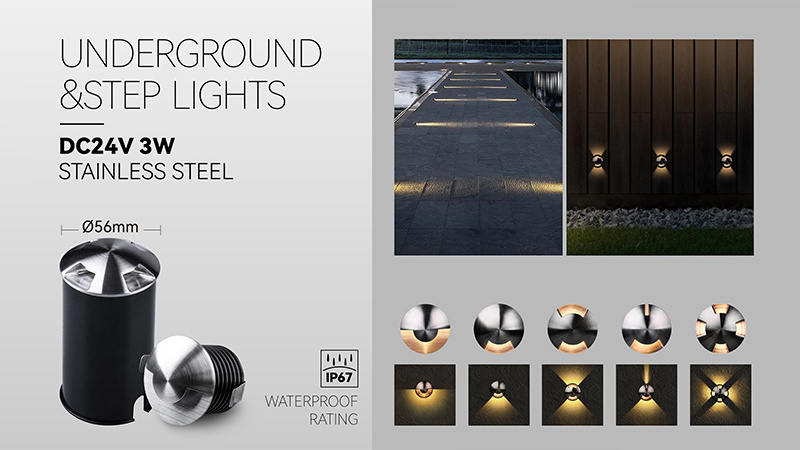 Ip67 1W 2W Stainless Steel Polished Underground Light Waterproof Outdoor Recessed Led Inground Light