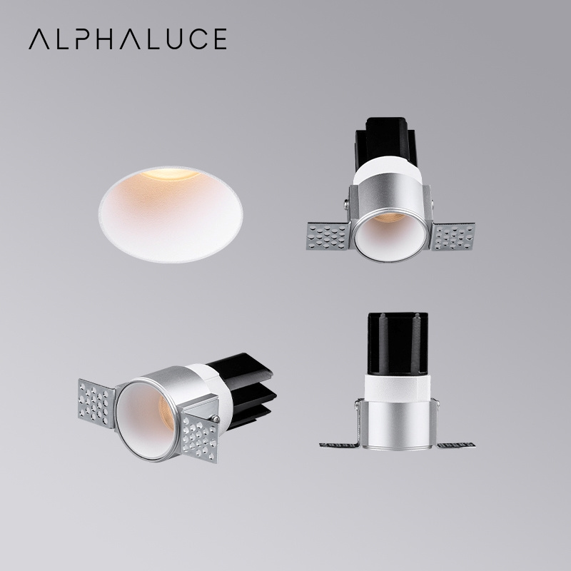 Fixed Aluminium Dimmable Cob Led Downlight Anti Glare Frame Recessed Trimless Minii Nvisable Downlight