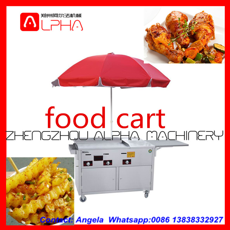 shawarma food cart/food grilling cart/ mobile food cart with wheels