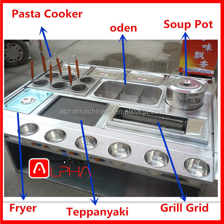 Stainless Steel Mobile Vending Cycle Trolley Hot Dog Cart Food Cart