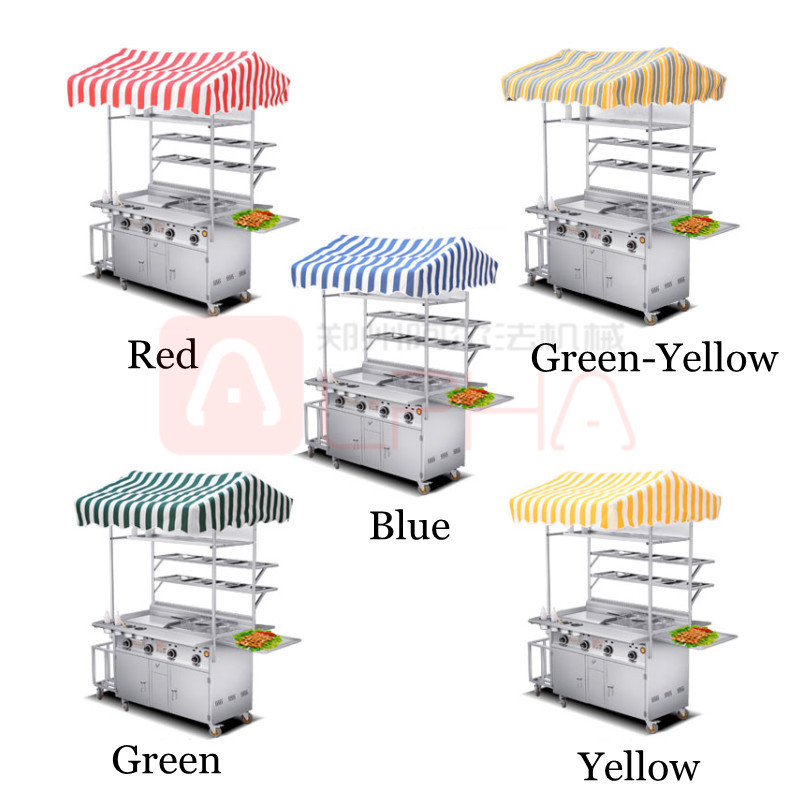 Small Size Mobile Stainless Steel Tornado Potato Food Cart With Factory Prices