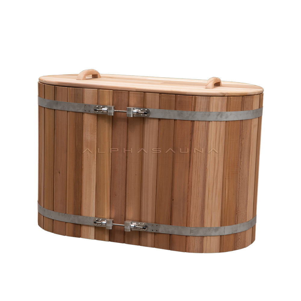 Sauna Wooden Men Adult Sized Ice Barrel Bath Bathtub Shape Ice Bucket Bath Tub