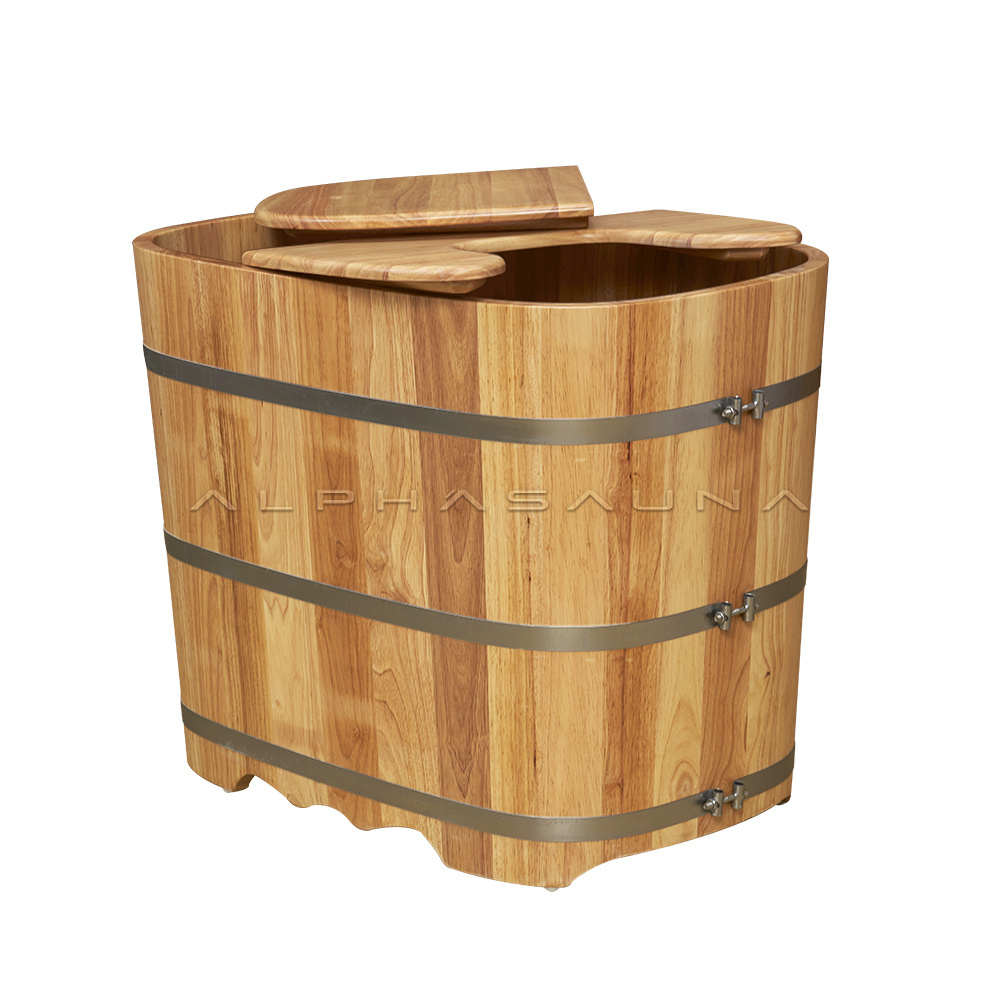 Freestanding Wooden Barrel Bath Shower Hot Tub Cedar Wood Bath Tub Bathtub For Sale