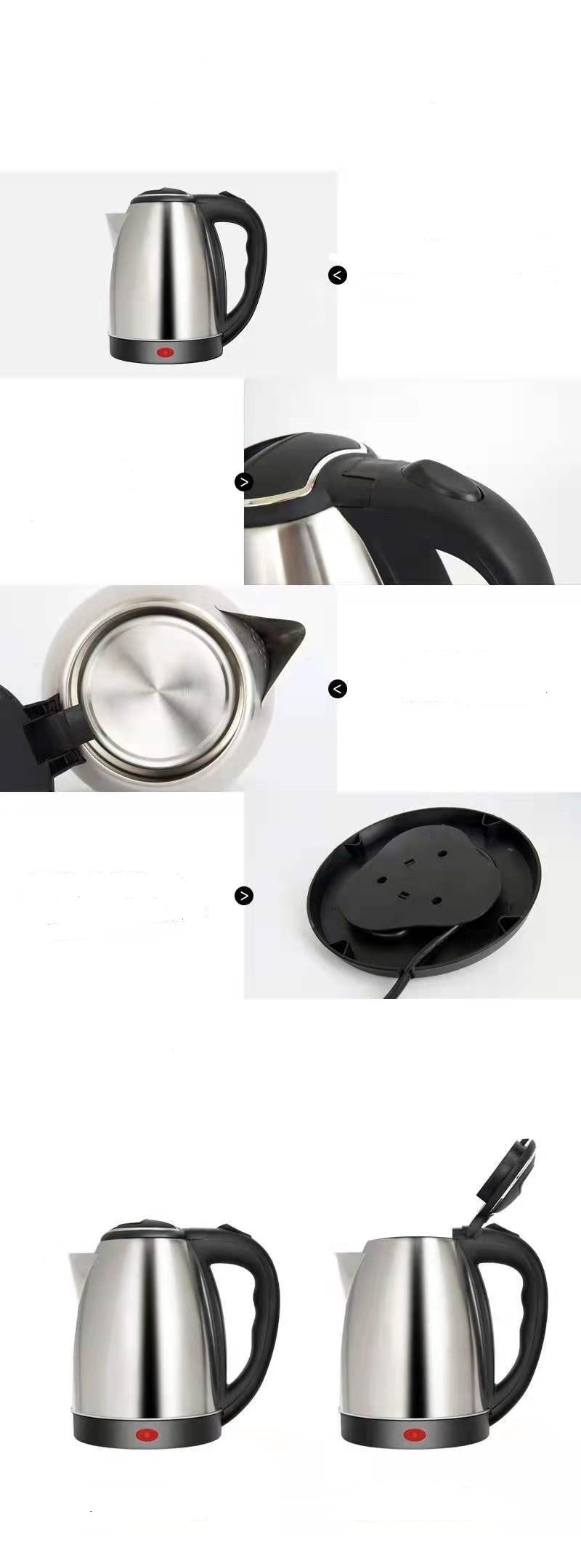 2 liter 1500W  black  electric tea kettle