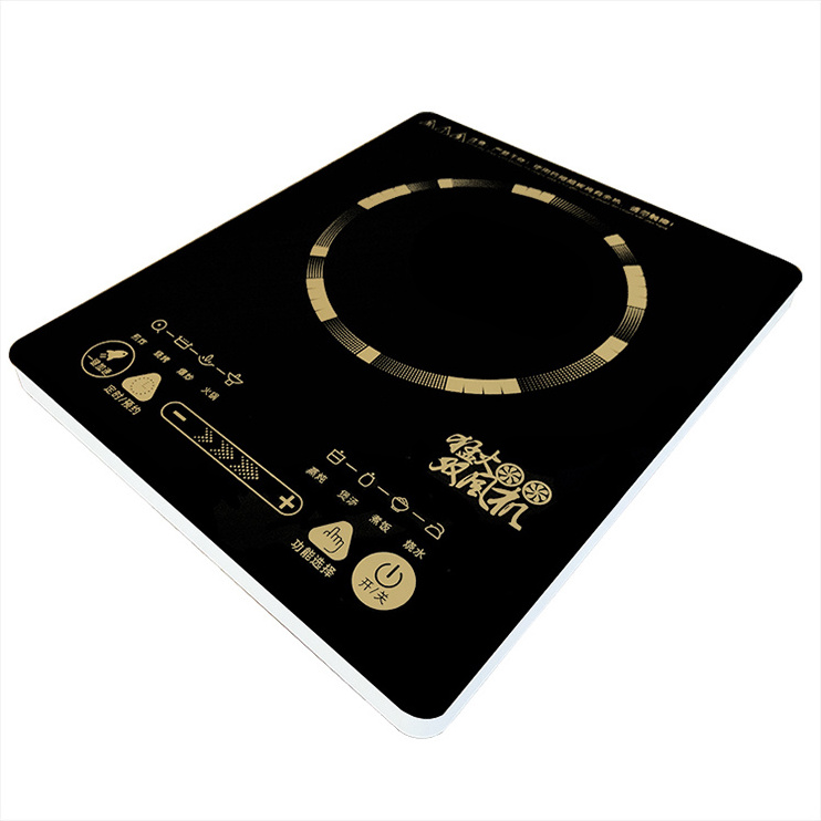 2020 small electric kitchen appliances design 500w 1000w 1500w one hot plate black crystal induction cooker for home