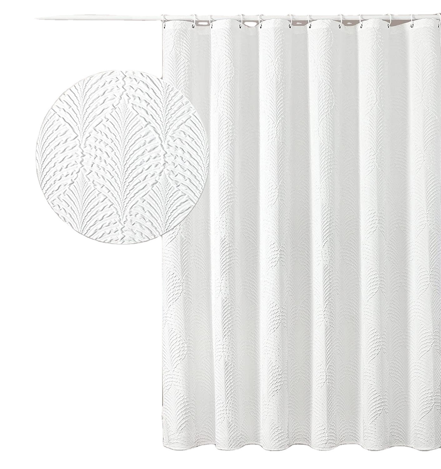 3d embossed white shower curtain for bathroom with hooks set creative home ideas ombre textured