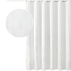 3d embossed white shower curtain for bathroom with hooks set creative home ideas ombre textured