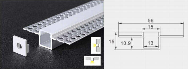 For Ceiling Edge Mount Gypsum Plaster Strips Aluminium Extruded Empotrado Led Profiles Drywall Light Channel Gypsum