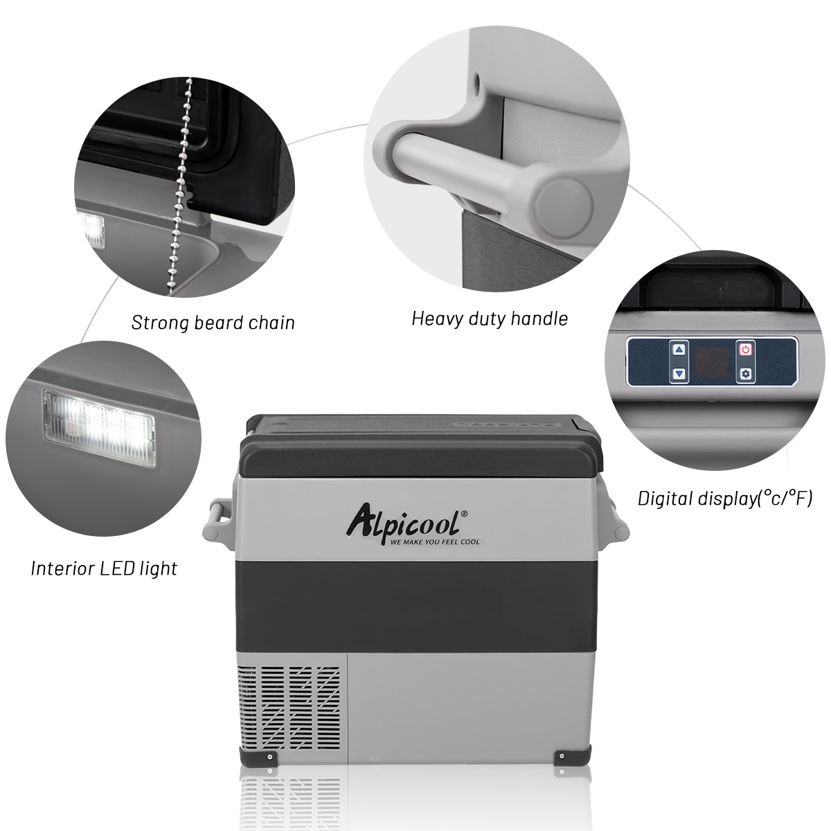 Alpicool 45L Portable Side-by-Side Refrigerator Freezer Used Household Appliances Automobile Fridge for Car Home Use