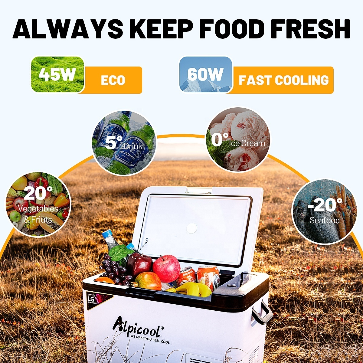 K35 12V Rechargeable Battery Car Fridge Freezer USB Dual Use Portable Car Cooler Box Refrigerator For Camping Truck Rv Boat