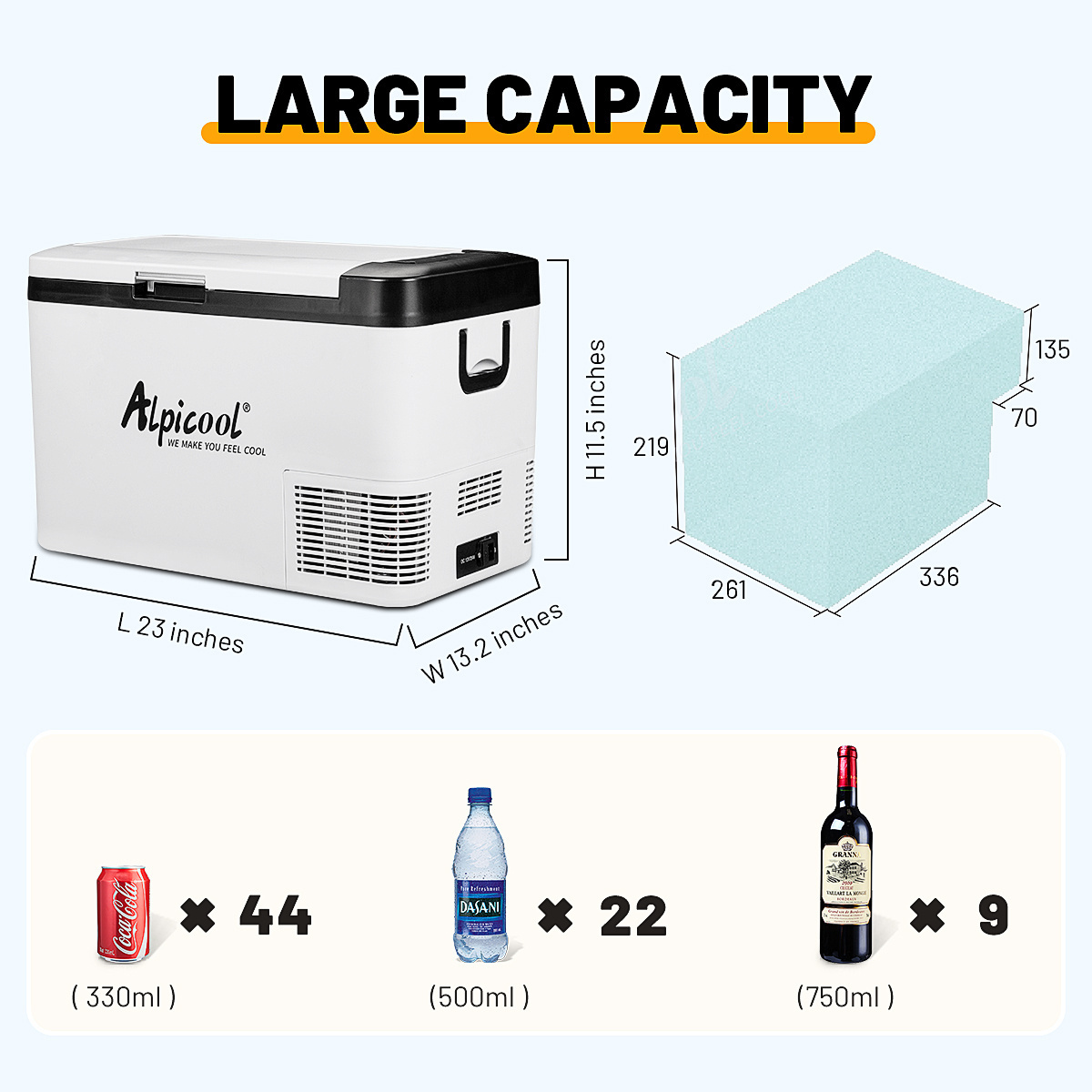 K35 12V Rechargeable Battery Car Fridge Freezer USB Dual Use Portable Car Cooler Box Refrigerator For Camping Truck Rv Boat