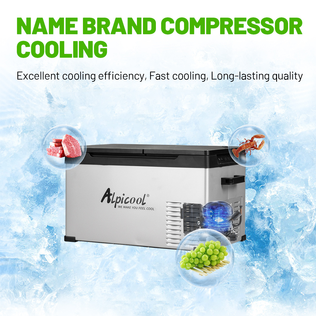 Alpicool CD45 camping 12V 24V 100-240v electric cooler box compressor Car Fridge Freezer car home dual use portable refrigerator