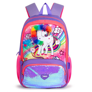 Designer Sequin Cartoon Unicorn Pink Girls Schoolbag Book Bag Children Bookbags Back Pack Backpack For Kid School Bag