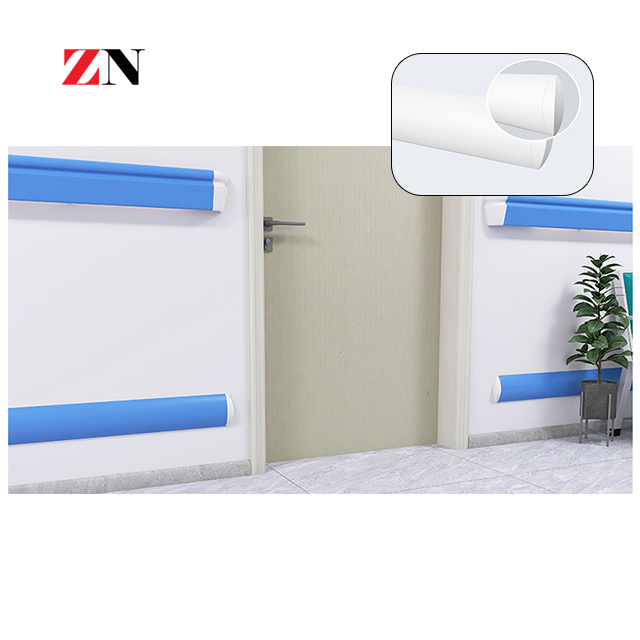 Hospital Walkway Aluminum Plastic Wall Protection PVC Guard Rail/Handrails For Medical