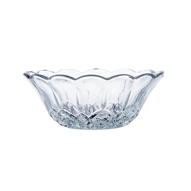 13cm size mini glass dish for restaurant use fancy set of textured clear glass dinner  bowls