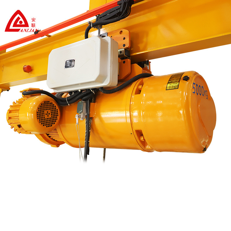 wireless remote control electric rope pulley hoist 5 ton with trolleys